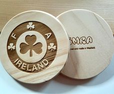 FAI Retro 1985-1990 Wooden Engraved Coaster.