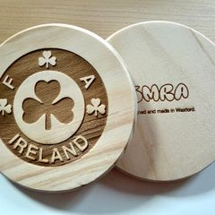 FAI Retro 1985-1990 Wooden Engraved Coaster.