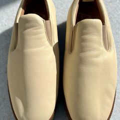 ARKET Soft Leather Slip-On Shoes Cream Beige Minimalist Size 39