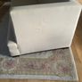 Large 7 foot cream linen sofa Image 9