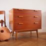 Vintage Teak Chest Of Three Drawers Mid Century Retro 1960s Image 2
