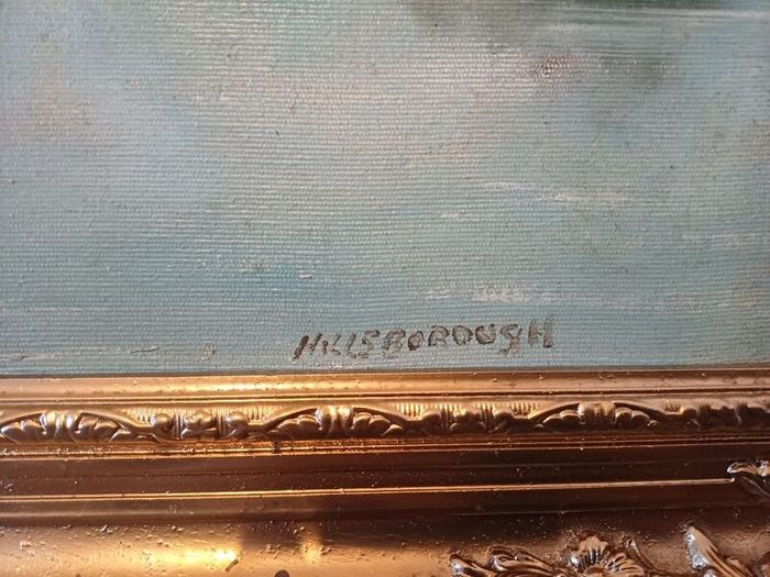 Pair of Huge Vintage Framed Artworks (105x75cm) - Matching Luxury Frames