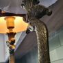 Fabulous Pair Peacock Bronze Metal Lamps Image 9