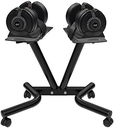 Adjustable Dumbbell Stand Fitness Dial Dumbbell Rack with Adjustable Belt for Home Gym Set