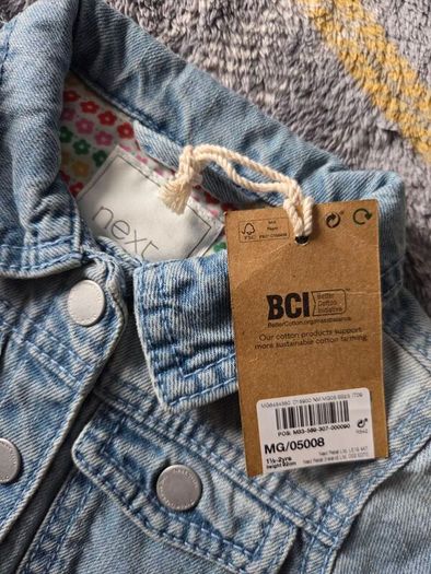 Brand New Next Girls Embroidered Denim Jacket 18-24 months