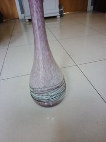 Tall Glass  Bottle Shaped Vase / Ornament.