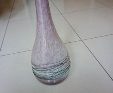 Tall Glass  Bottle Shaped Vase / Ornament.