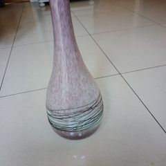 Tall Glass  Bottle Shaped Vase / Ornament.