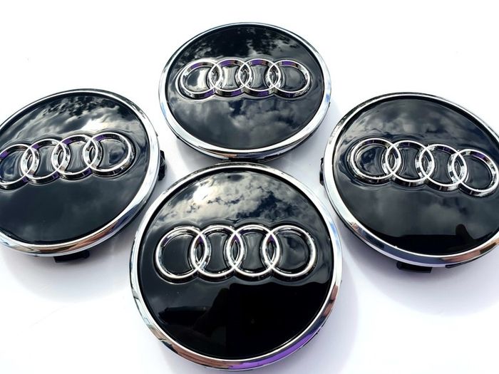 Set/4x 61mm Gloss BLACK 3D AUDI alloy wheel centre caps cap  4M0601170JG3 Hub Cover