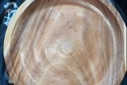 Acacia wooden tray food cheese meat serving plate hand made