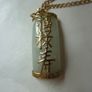 9ct Gold and Jade Pendant Necklace, Chinese Character Design, Italian 375 Chain Image 9