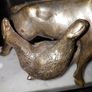 "Bull & Bear" Silvered Bronze Sculpture on Marble Base."Sert Foundry,Barcelona". Image 5