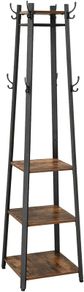 Coat Stand Coat Rack with 3 Shelves Hooks - Free Delivery Nationwide