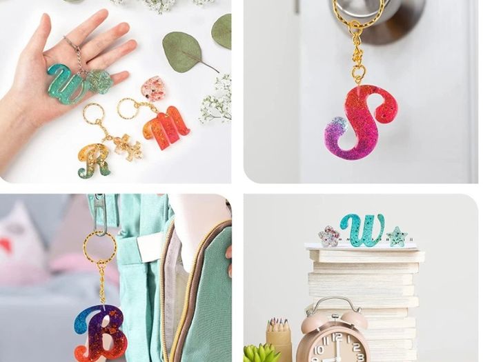 182Pcs Silicone Alphabet Resin Molds Kit, Letter Silicone Mould for Crafts Epoxy Resin Casting Molds Keychain Making Set, DIY Letter Keychain Pendant Hanging Ornaments Jewelry Resin Moulds (FREE POSTAGE)
