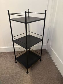 Black metal shelf