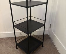 Black metal shelf