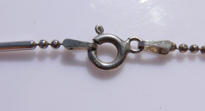 Vintage High Quality  Sterling Silver 925 Bead Necklace  length 20" - 3,62g