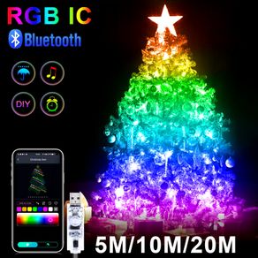 10M RGBIC USB 5V LED Sting Light Bluetooth Music APP WS2812 Programmable DIY Fairy Lights Birthday Party Garland Christmas Decor