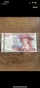 Old 500 Swedish Kronor banknote