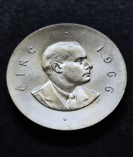 Silver Padraig Pearse 10 Shilling 1966 UNC coin