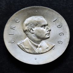 Silver Padraig Pearse 10 Shilling 1966 UNC coin
