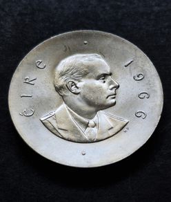 Silver Padraig Pearse 10 Shilling 1966 UNC coin
