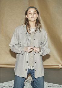 "Isay" Nadya Shirt Jacket - Dark Sand