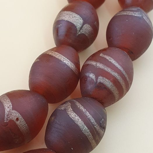 Vintage Venetian Style Aventurine Glass Beads Necklace Strand 18 inches