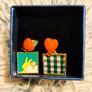 Heart and Square Earrings Fun Mismatched Pair Image 4