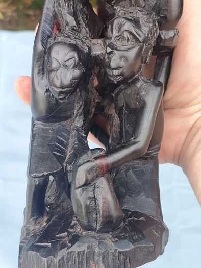 Vintage Makonde carved wooden tree of life
