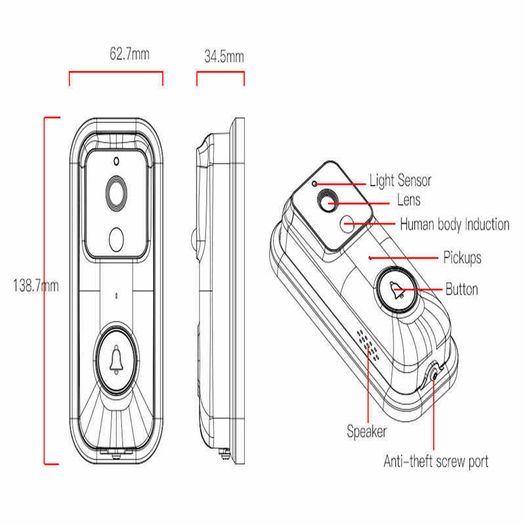 New Smart HD Video WiFi Intercom PIR Motion Sensor Door Bell Camera