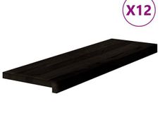 Stair Treads 12 pcs Dark Brown 80x25x2 cm