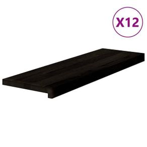 Stair Treads 12 pcs Dark Brown 80x25x2 cm