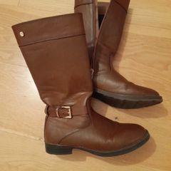 Girl's brown leather boots, size 35