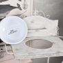 Maison Shabby Chic Nostalgic Washbasin White Iron Frame with Enamel Bowl French Country Image 5