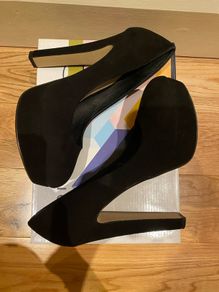 Stunning Black Suede platform high heels