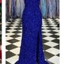 Royal blue sequin debs dress Image 4
