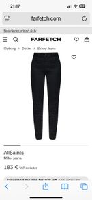 Allsaints Miller black jeans . Size 27 . New
