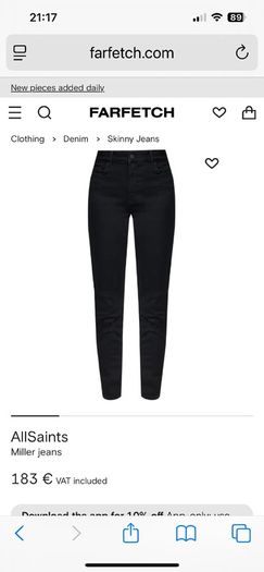 Allsaints Miller black jeans . Size 27 . New