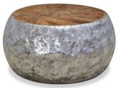 Coffee Table Aluminium Teak 60x60x30 cm