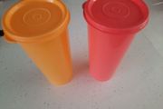 two tupperware jumbo Tumblers