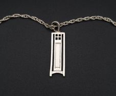 925 Vintage Sterling Silver Scottish Goldcraft Signed Modernist Necklace