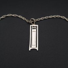 925 Vintage Sterling Silver Scottish Goldcraft Signed Modernist Necklace
