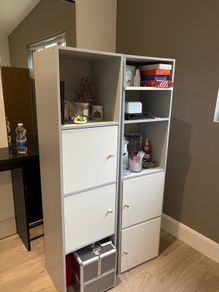 X2 White and grey storage units