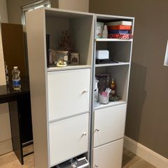 X2 White and grey storage units