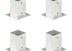 Post Anchors 4 pcs Galvanised Metal 91 mm
