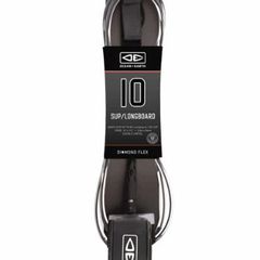 Ocean & Earth 10ft Diamond Flex Leash 10' 0 Black Stand Up Paddle