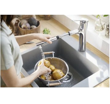 Hansgrohe Zesis M33 Single lever pull out kitchen mixer 150, pull-out spray, 2jet