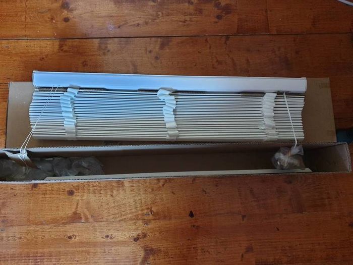 Satin Pure White Wood Blinds x 2