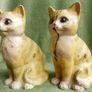Antique Hand Painted Cast Iron Yellow Tabby Still Bank - Glass Eyes , 85 each Image 5